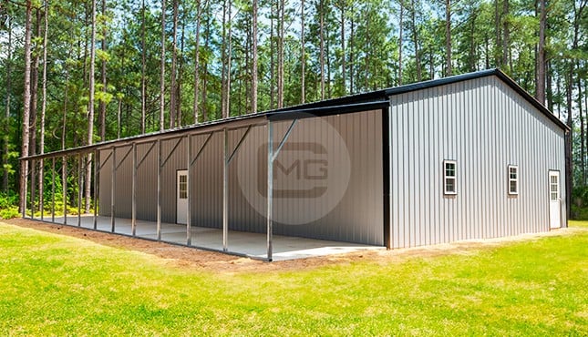 36x60x12-three-car-garage-with-lean-to