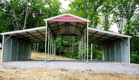 36x25 Drop-Down Steel Barn