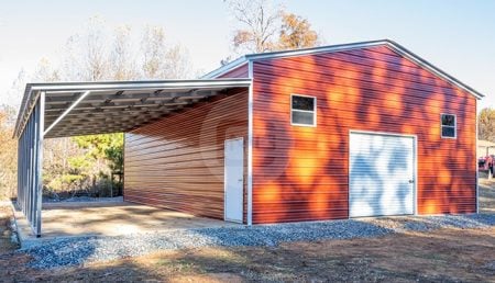 30x41x13 Garage with Lean-To