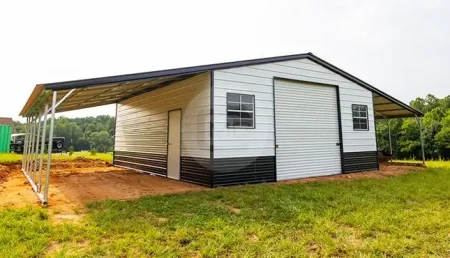 24x30 Garage with Lean-Tos