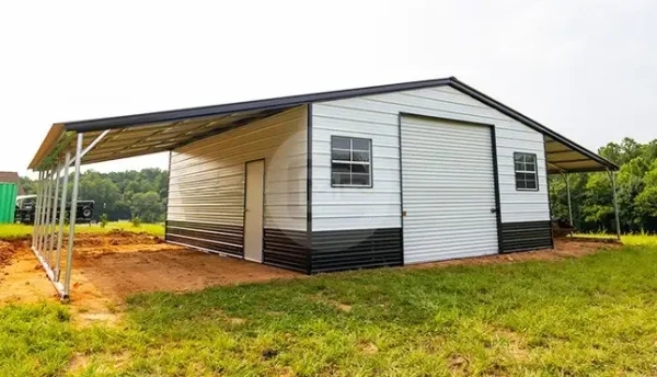 24x30 Garage with Lean-Tos